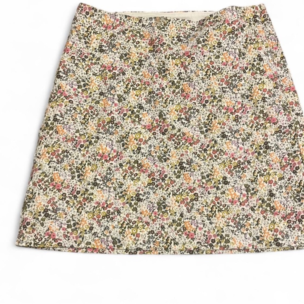 LOFT Floral Mini Skirt in Pink, Yellow & Green coquette romantic